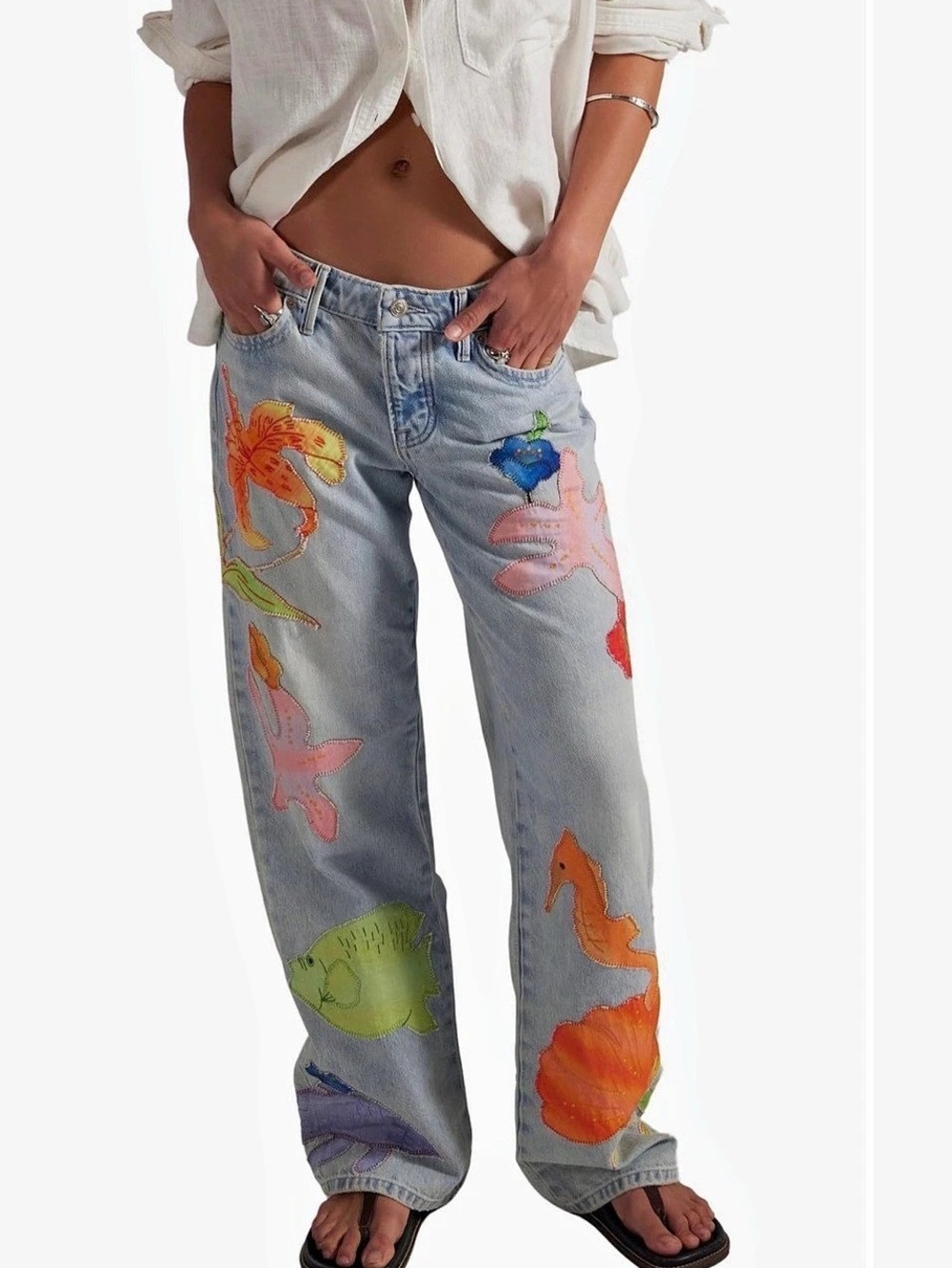 Free People - We The Free Surfside Patched Jeans